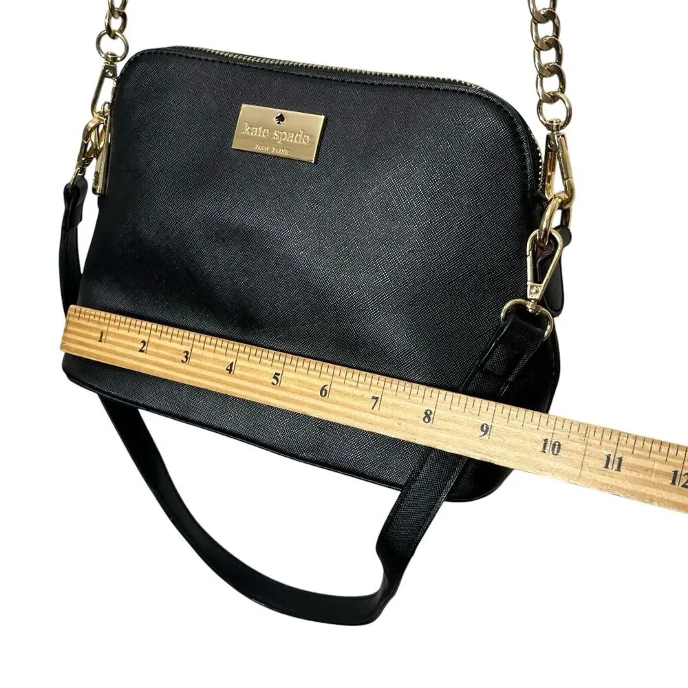 Kate Spade Crossbody Bag Black Saffiano‎ Leather Adjustable Strap Structured